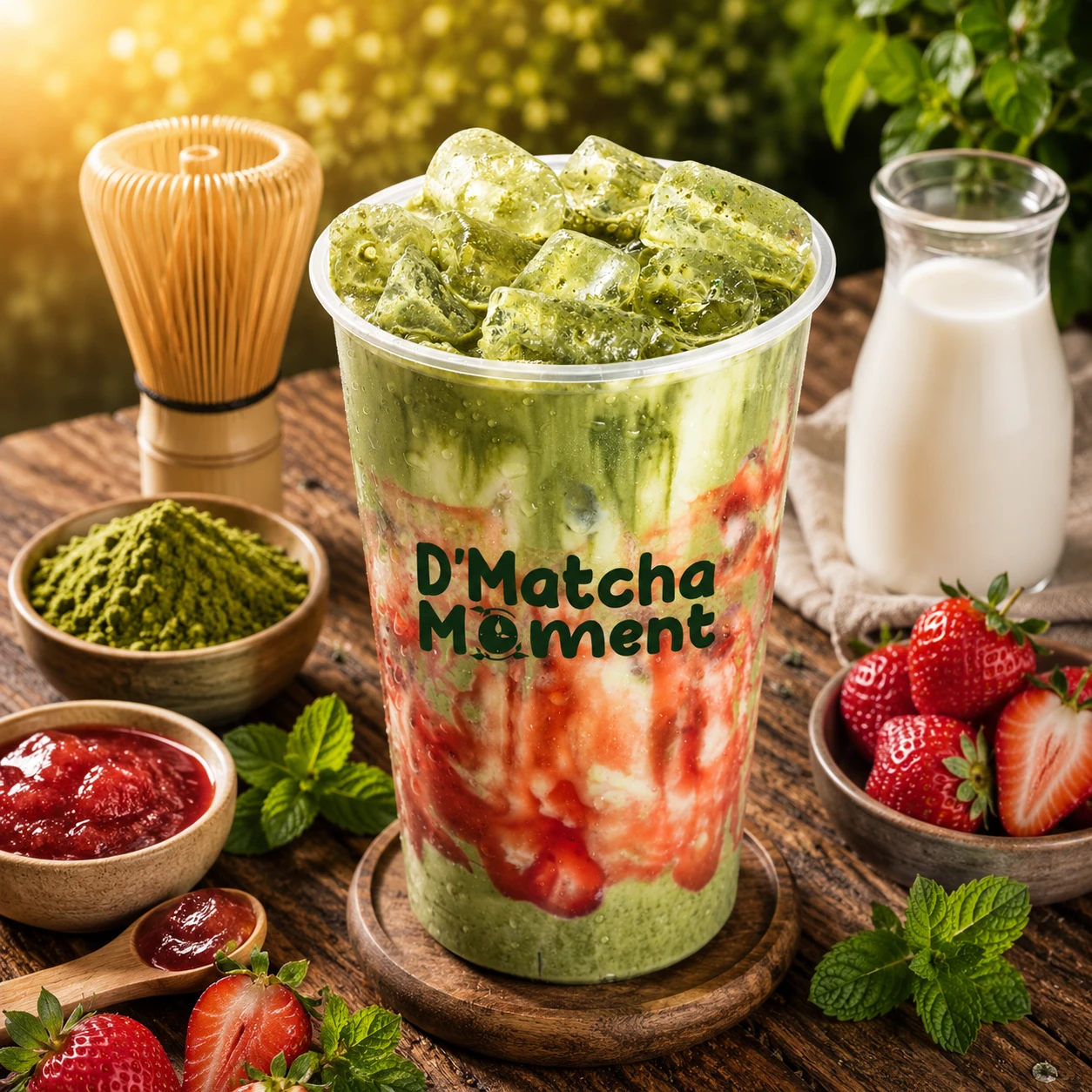 Strawberry Matcha Latte